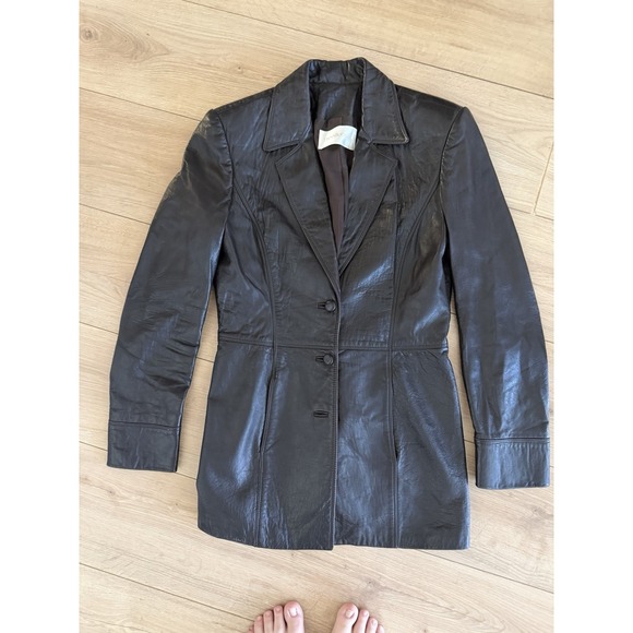 Dana Bachman Women's Leather Jacket 4 VTG blazer - Picture 2 of 6